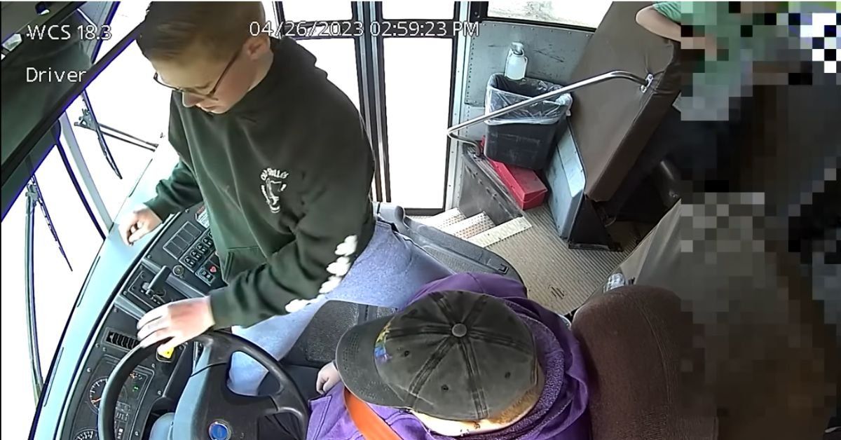 Screenshot of footage from bus security camera 