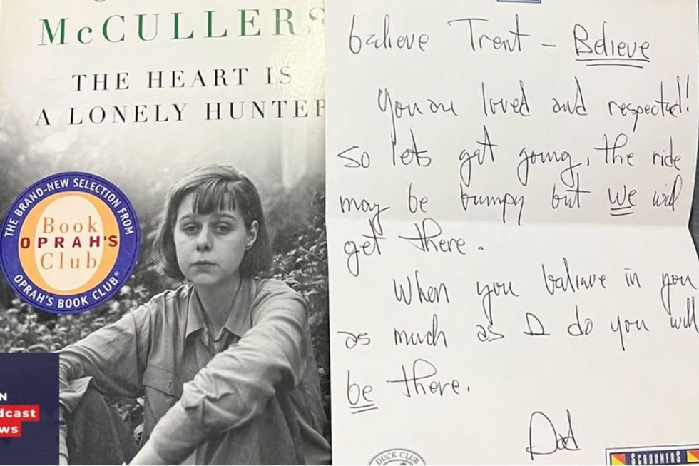 Arizona woman; letter in book; Goodwill letter; The Heart is a Lonely Hunter; wholesome