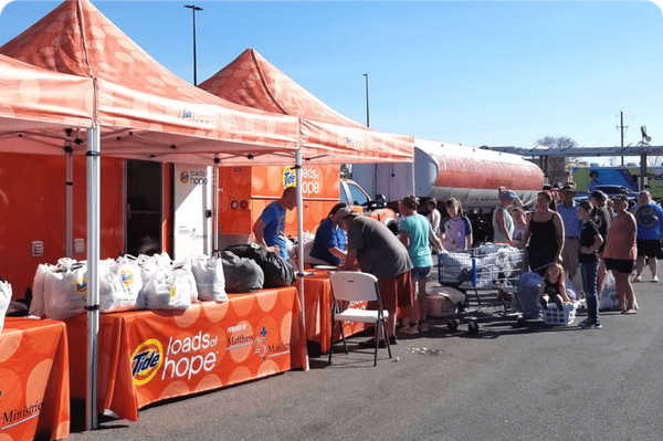 Serving over 90,000 families affected by emergencies and disasters through the Tide Loads of Hope mobile laundry program