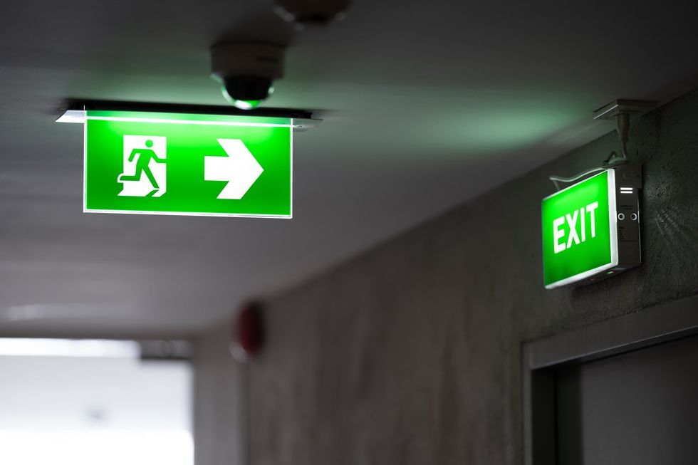 photo of a building's fire exits