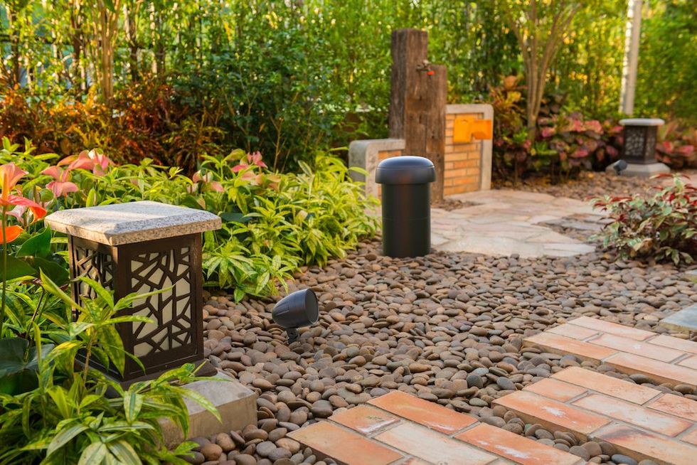 a photo of Landscape Audio System, Soundbar & Wireless Sub in a garden