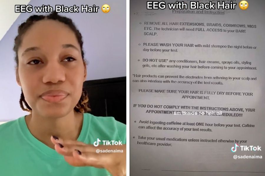 Woman cant schedule EEG due to unconscious textured hair bias image