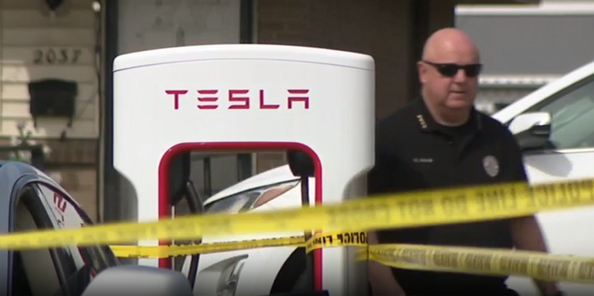 NextImg:Deadly shooting at Tesla charging station after armed man is maced by alleged shooter