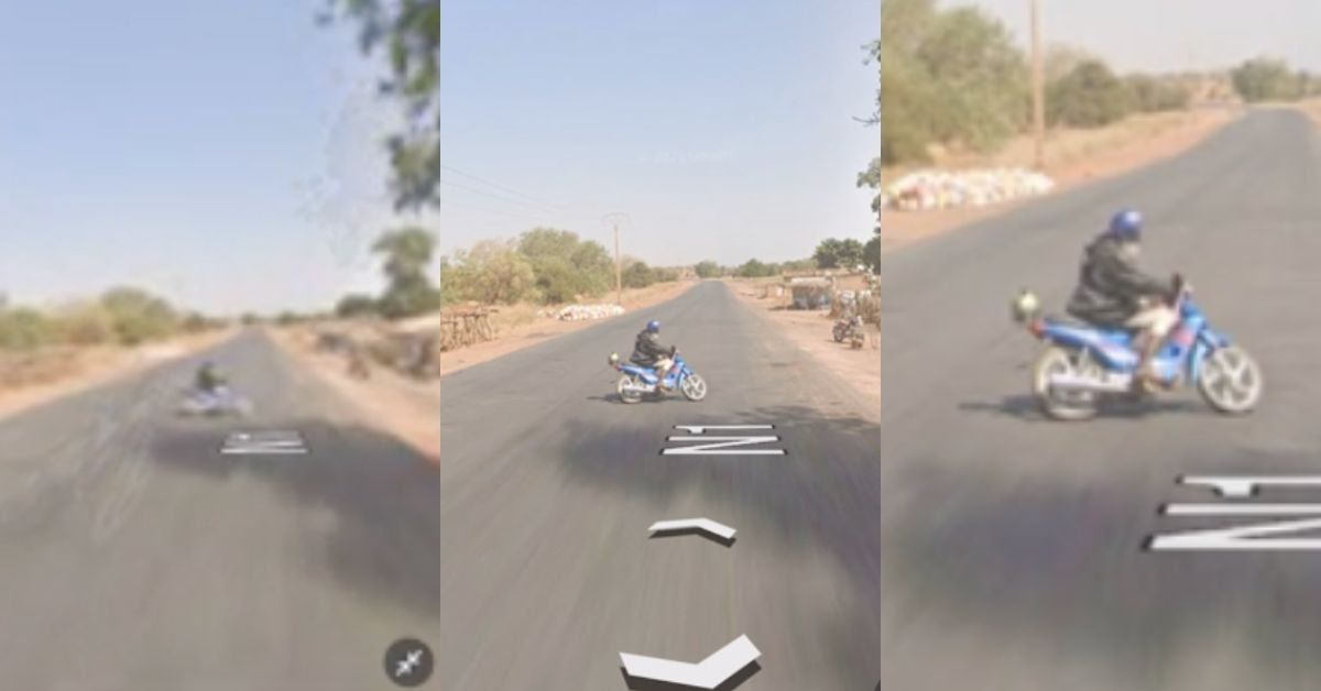 Screenshots of motorcyclist on Google Maps