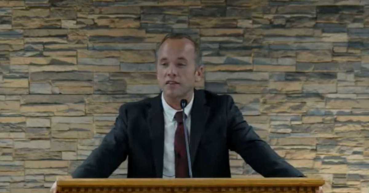 Screenshot of Tommy McMurtry at pulpit