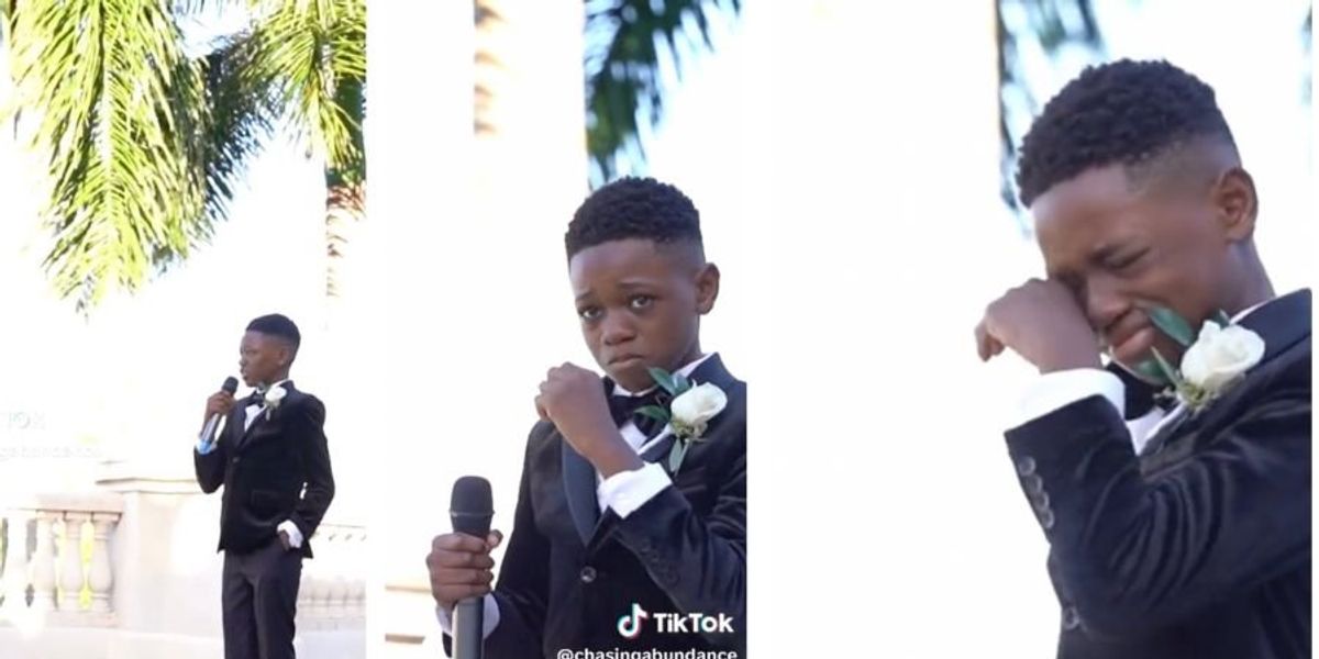 Boy moved to tears singing at parents' vow renewal ceremony - Upworthy