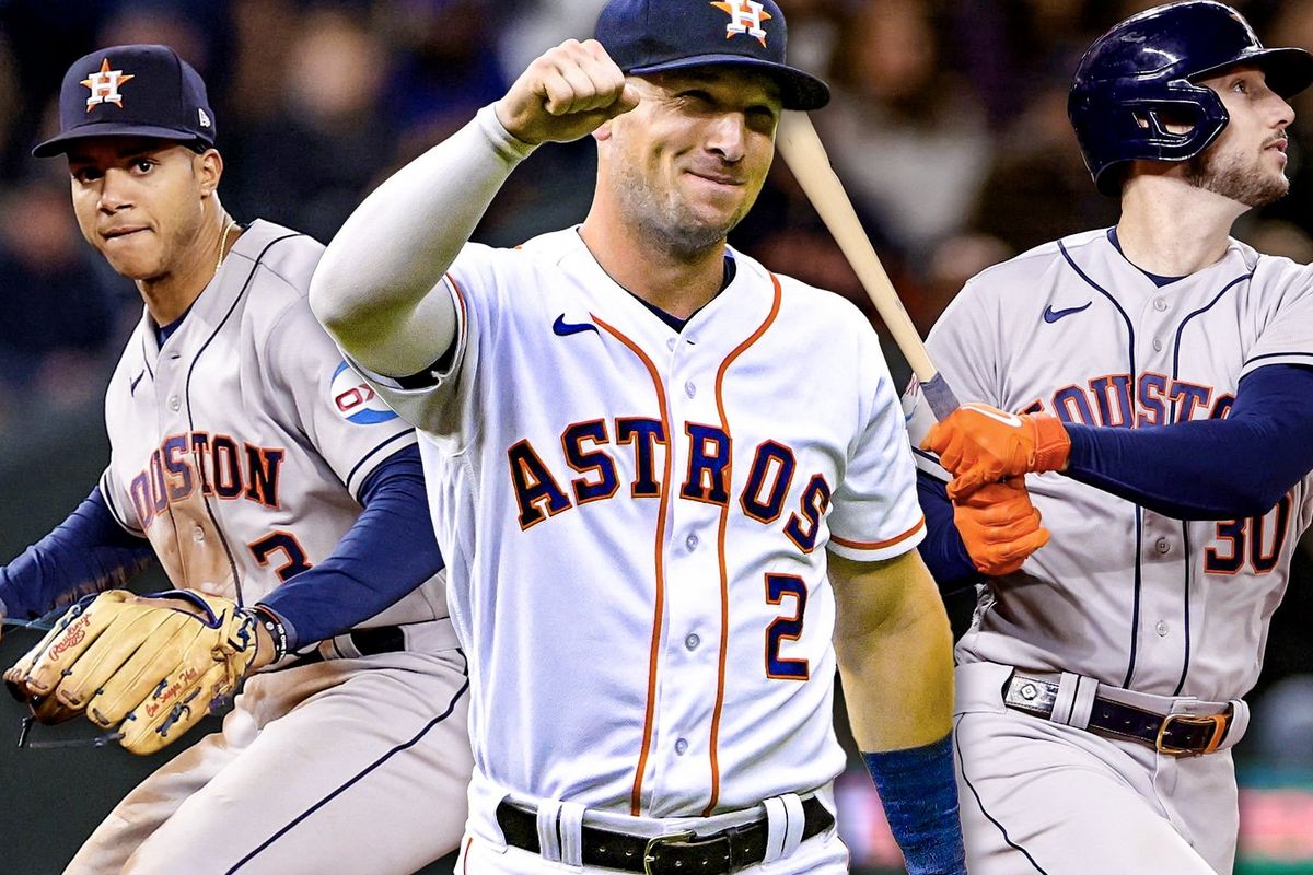 Astros Jeremy Pena, Alex Bregman, Kyle Tucker
