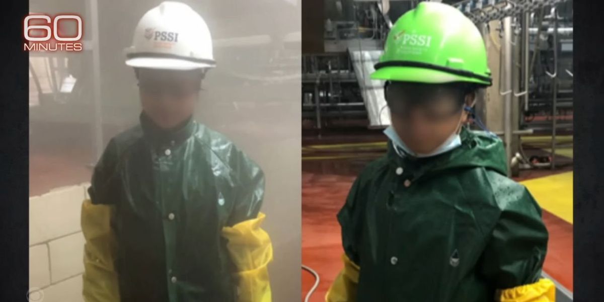 NextImg:Alarming photos show children working hazardous positions at slaughterhouse — 102 kids as young as 13 illegally employed, Labor Department finds