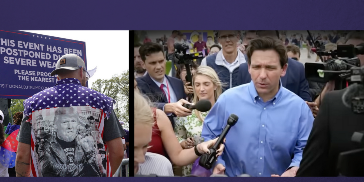 NextImg:DeSantis rallies support in Iowa as Trump cancels Des Moines event over weather concerns