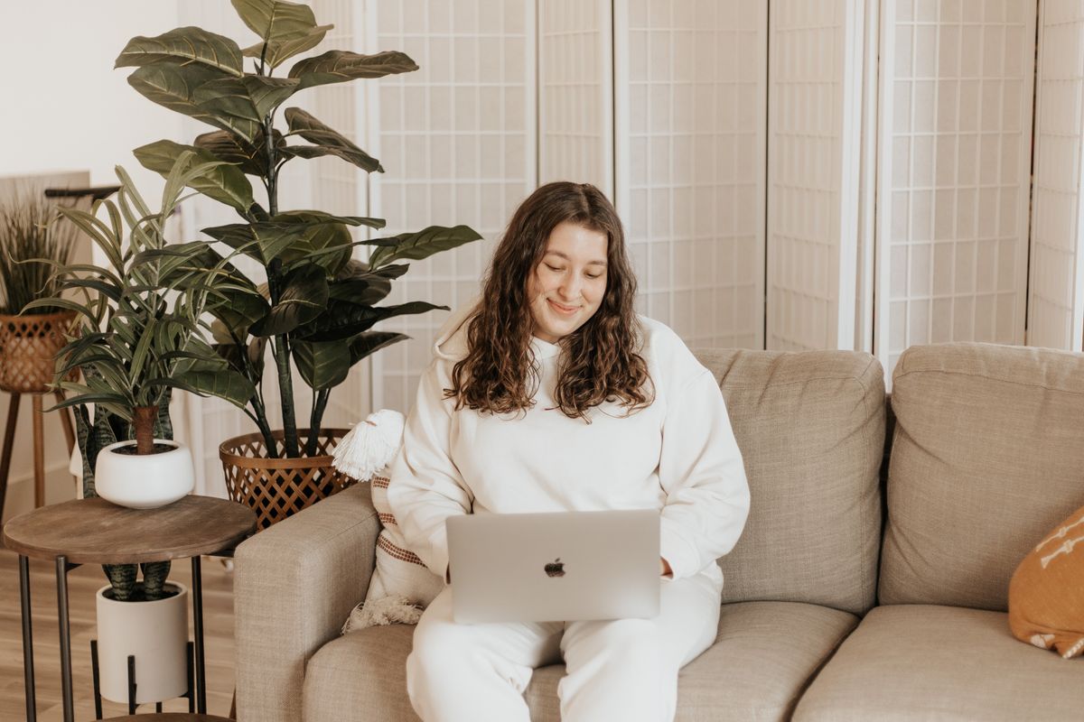 Woman working from home