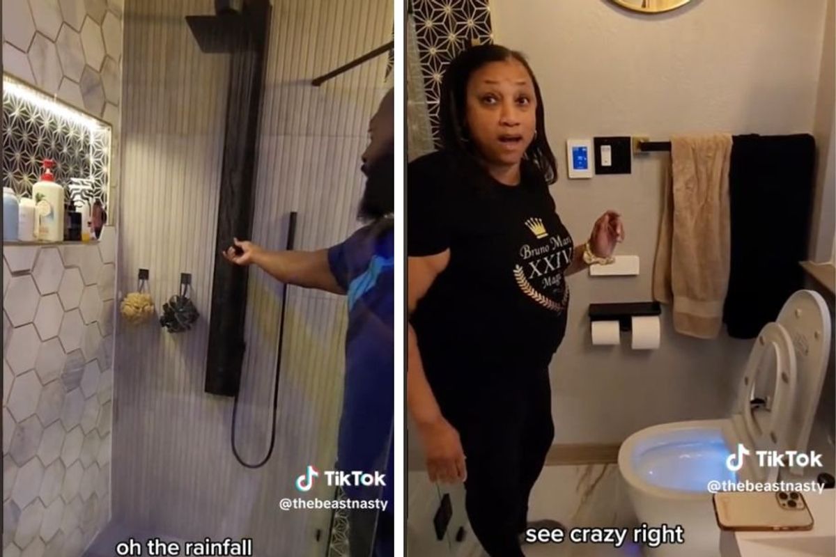 DIY; viral tiktok; bathroom remodel; moms reaction; bathroom envy