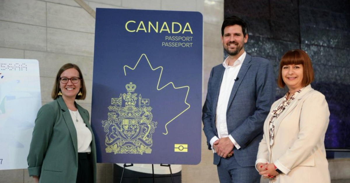 screenshot of unveiling of new Canada passport design