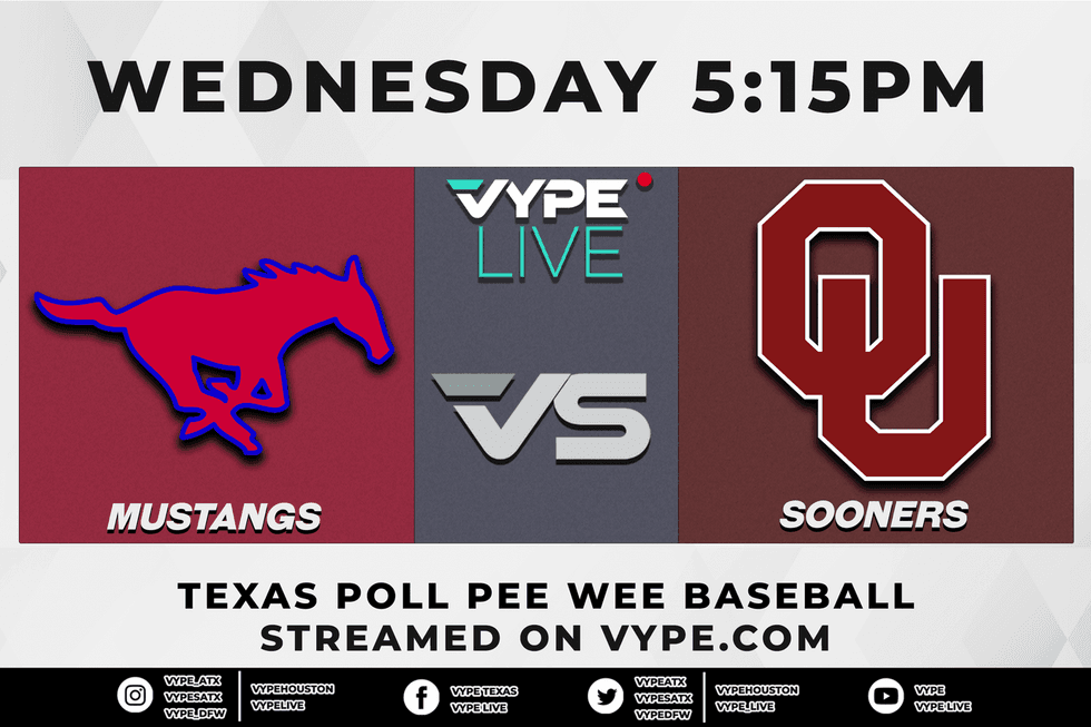 5:15PM - POLL PeeWee, Semifinal 1: Mustangs vs. Sooners