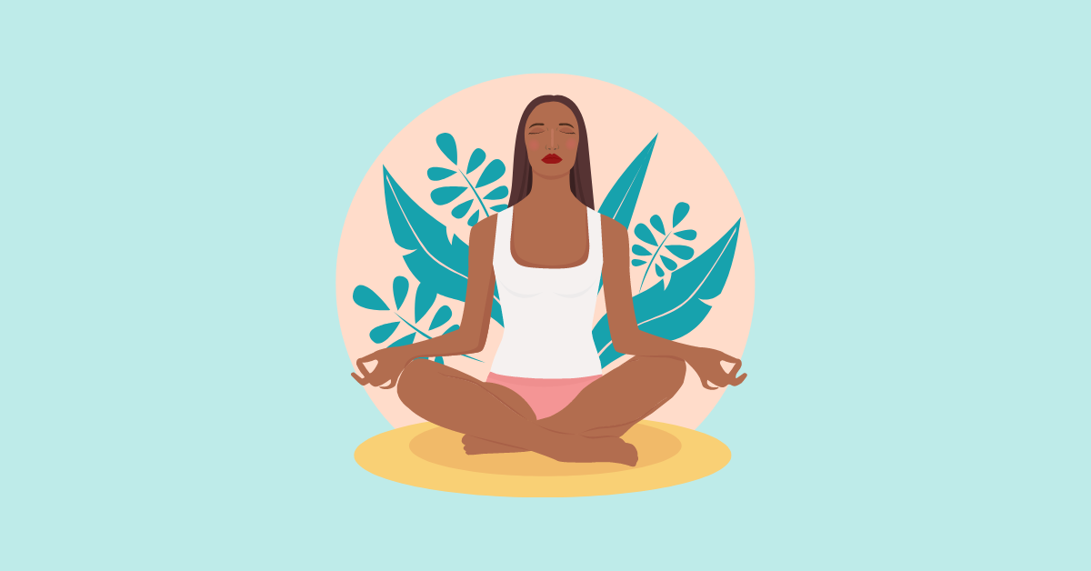 Black woman meditating