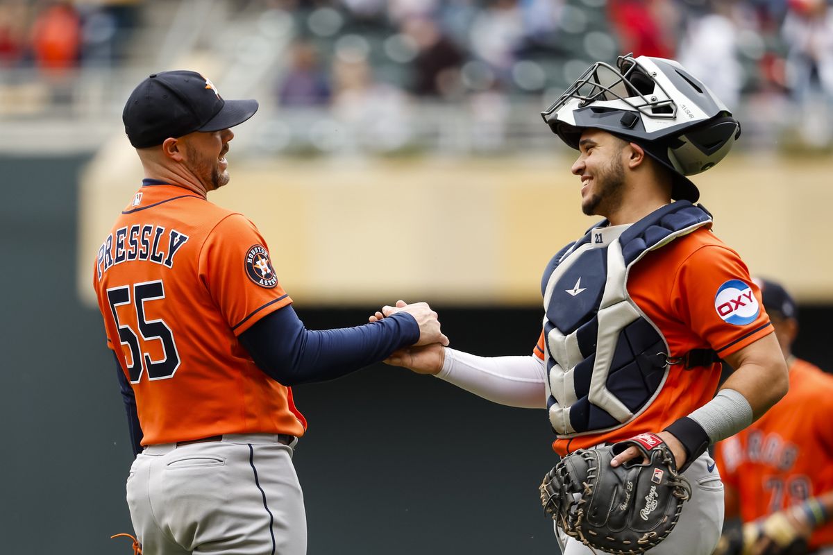 Astros Ryan Pressly, Yainer Diaz