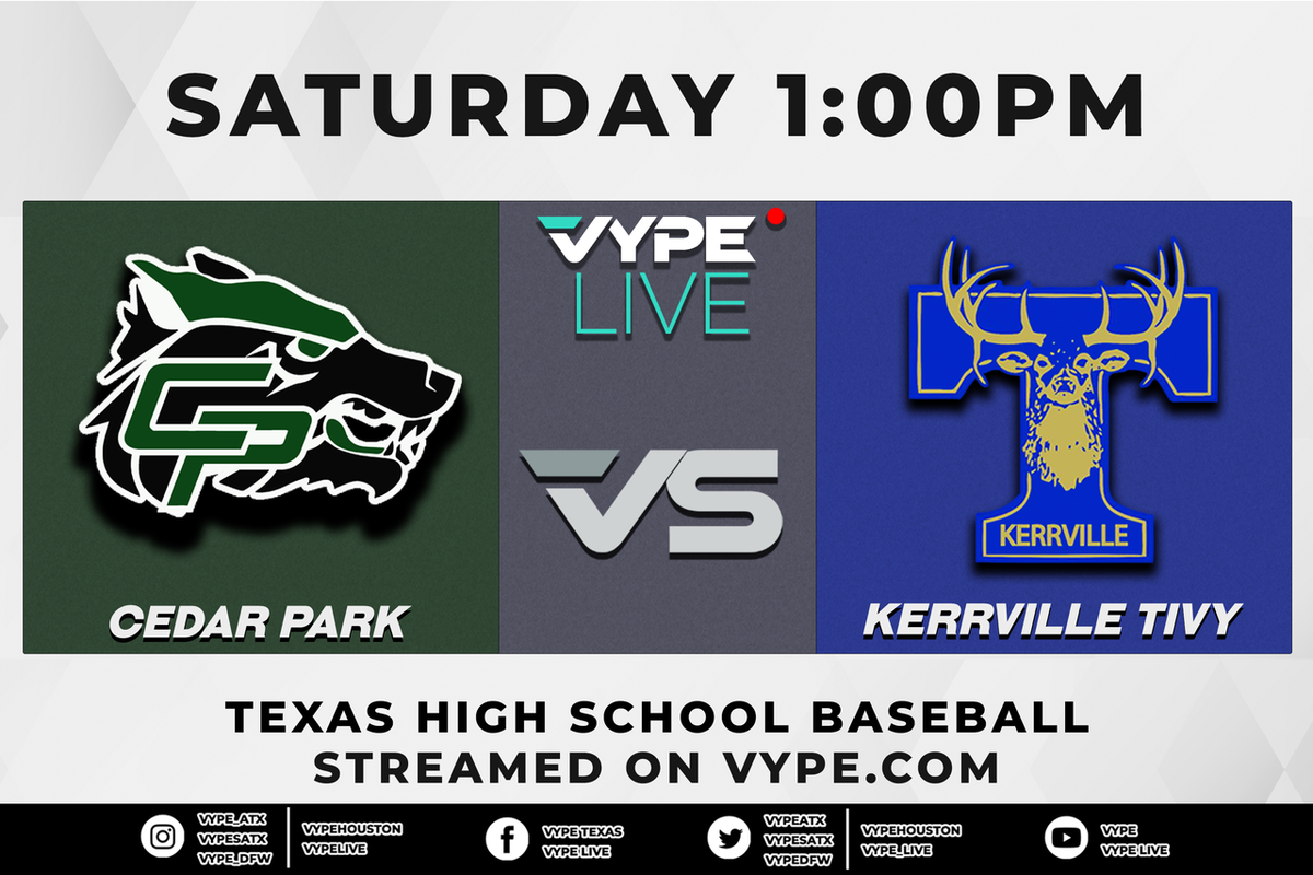 1PM - 5A Baseball Bi-district, Game 1: Cedar Park vs. Kerrville Tivy (continued from suspension)