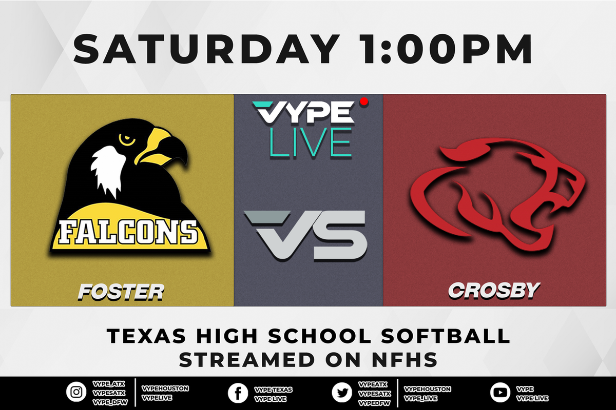 3:30PM - 5A Softball Area, Game 3 (if nec.): Foster vs. Crosby