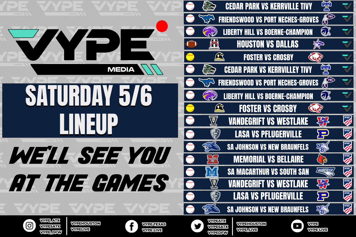 VYPE Live Lineup - Saturday 5/6/23