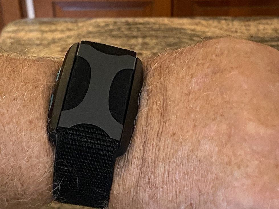 A photo of Apollo Wearable on a wrist