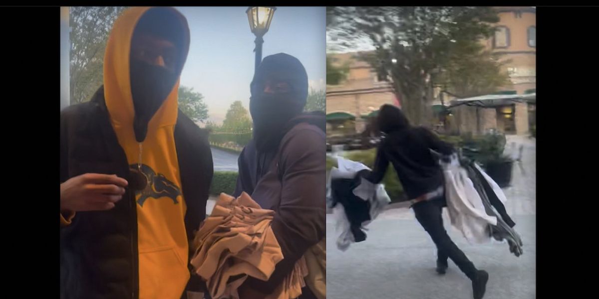 NextImg:Employees say they were fired after calling police on masked crooks caught on video swiping items from Lululemon store