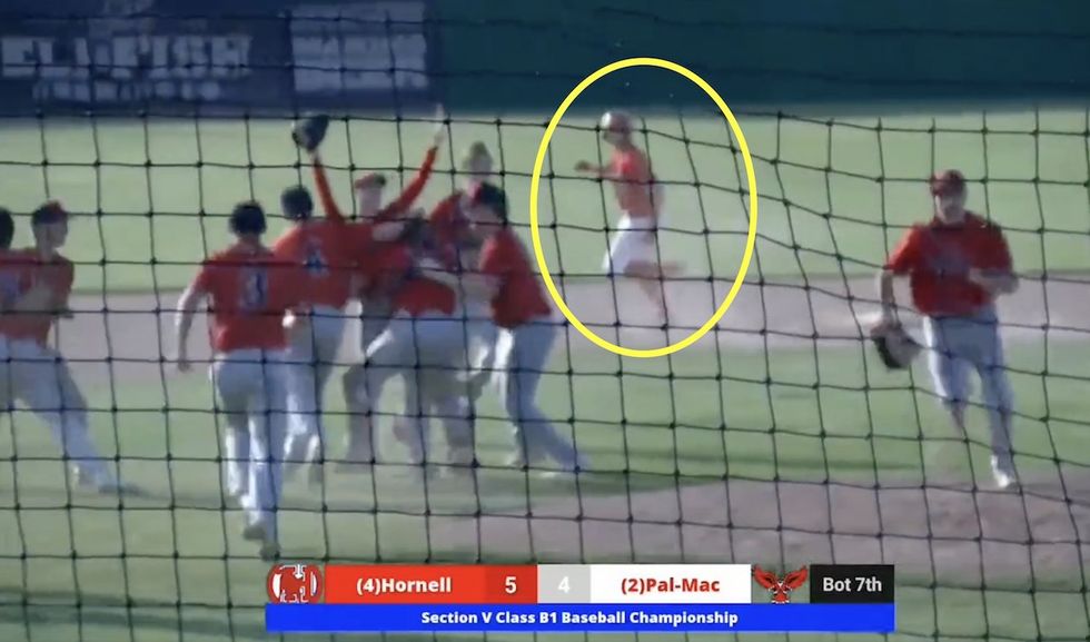 Video: Ecstatic HS baseball players celebrate championship game 'win' after batter strikes out — but party kicks off a tad too early