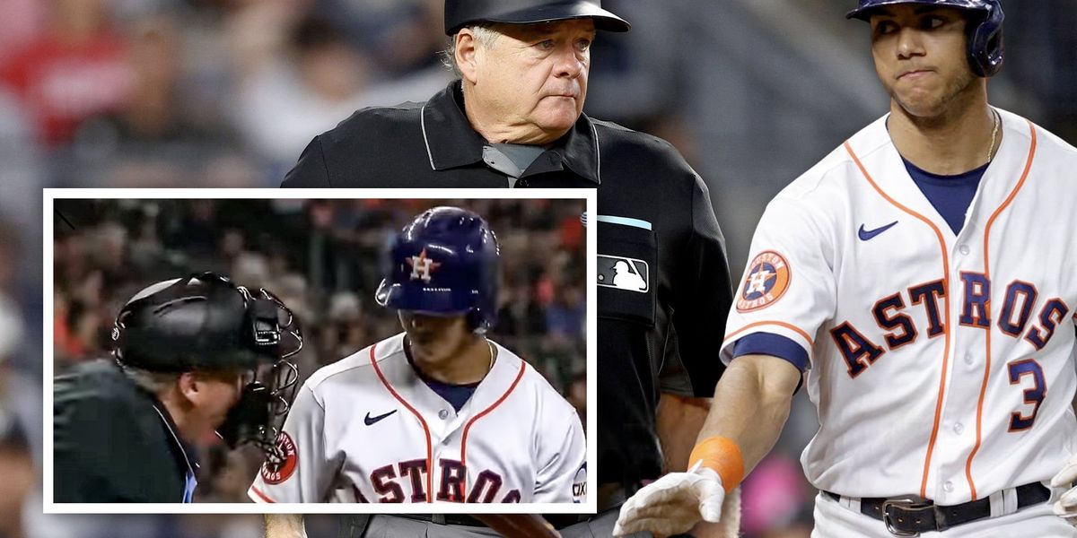 MLB umpire faces criticism after getting in face of Astros' Jeremy