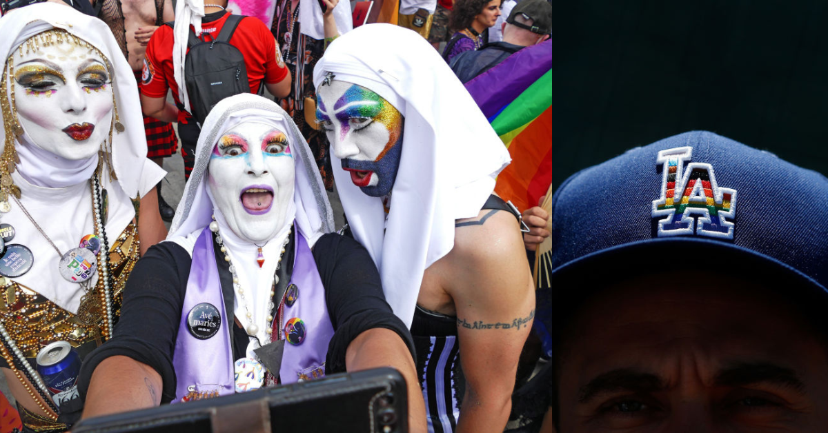 The LA Sisters of Perpetual Indulgence; LA Dodgers Pride gear
