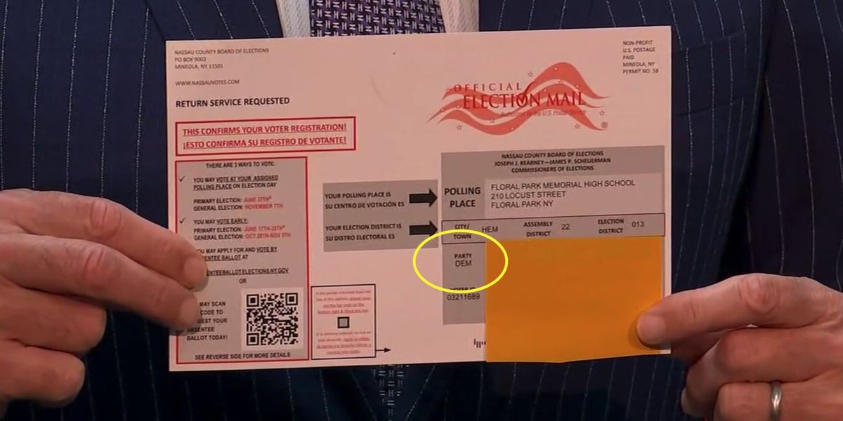 NextImg:Registered Republicans, independents in New York told they are Democrats on voter ID cards after 'human error'