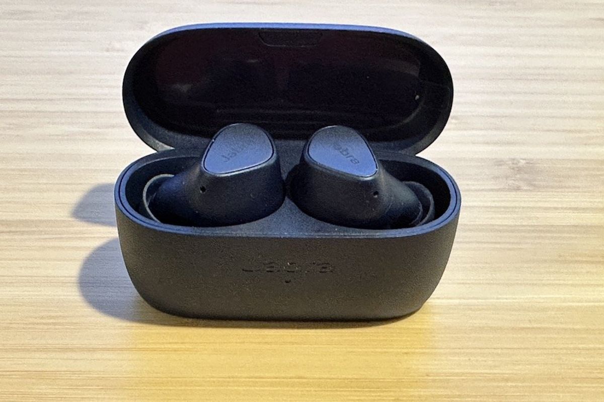 a photo of Jabra Elite 4 True Wireless Earbuds in their case