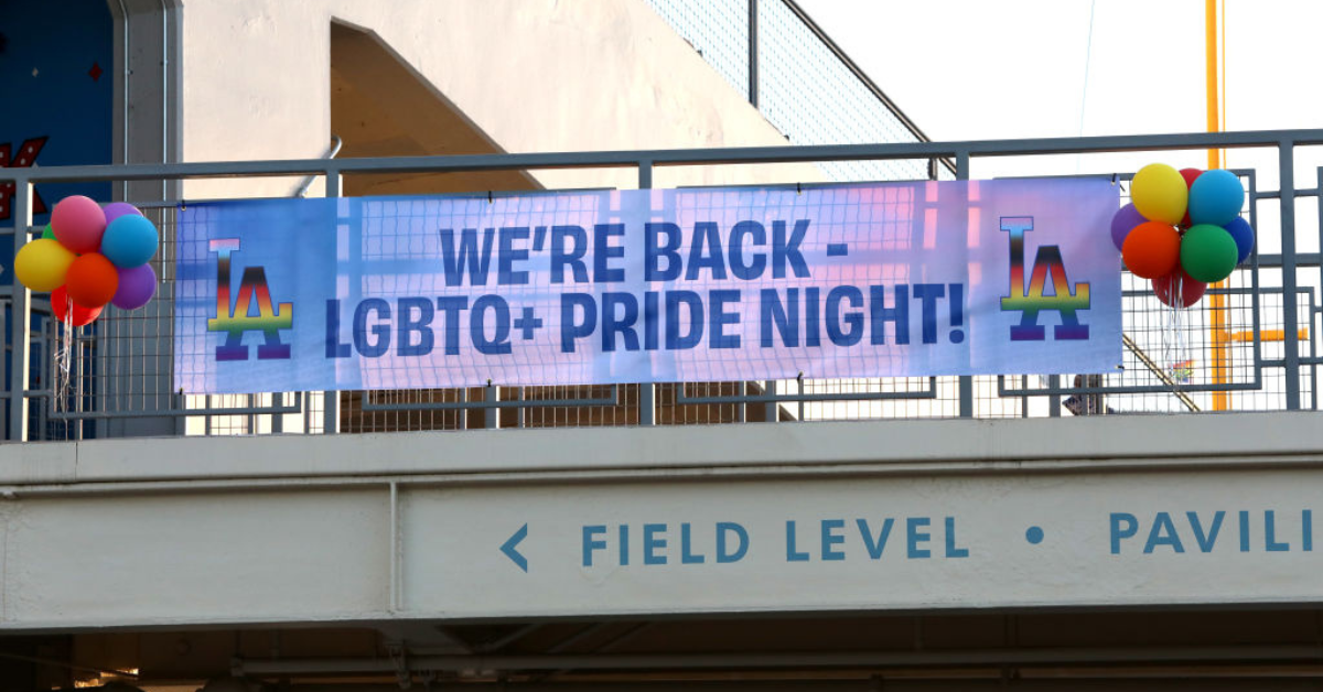 LA Dodgers Pride Night banner