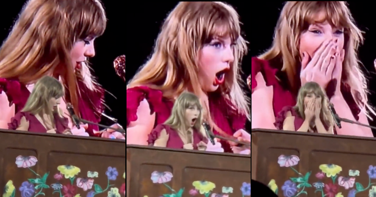 Screenshots of Taylor Swift during concert