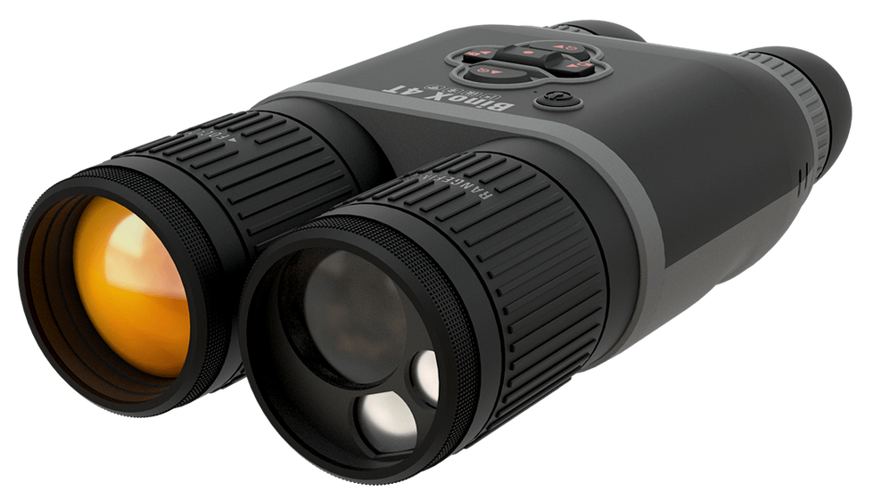 a product shot of ATN BINOX 4T 640 2.5-25X Smart HD Thermal Binoculars W/ Laser Rangefinder