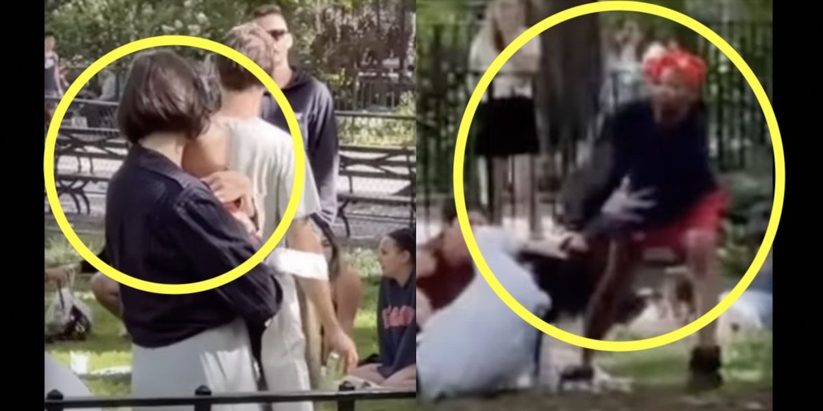 Rampaging woman lunges at mother holding baby, drags female by hair, destroys property — as stunned NYC bystanders do barely anything about it