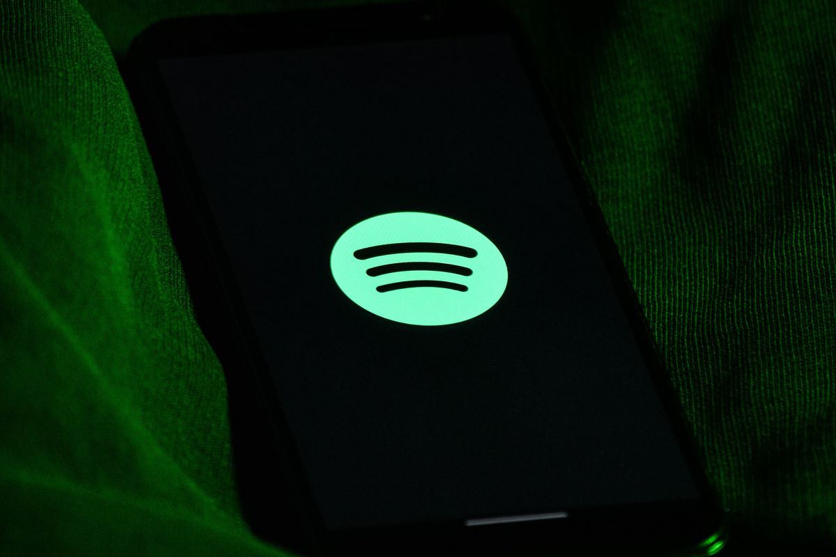 Phone showing Spotify