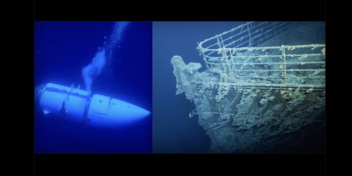 NextImg:Submersible suffered 'catastrophic implosion'; tail cone, other debris found on ocean floor 1,600 feet from Titanic's bow; all 5 onboard believed dead