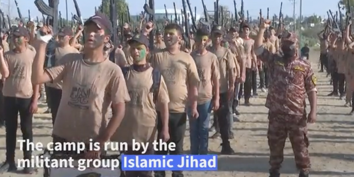 NextImg:Palestinian youths take part in Islamic Jihad summer camp, video shows. Leader calls them 'revenge camps.'