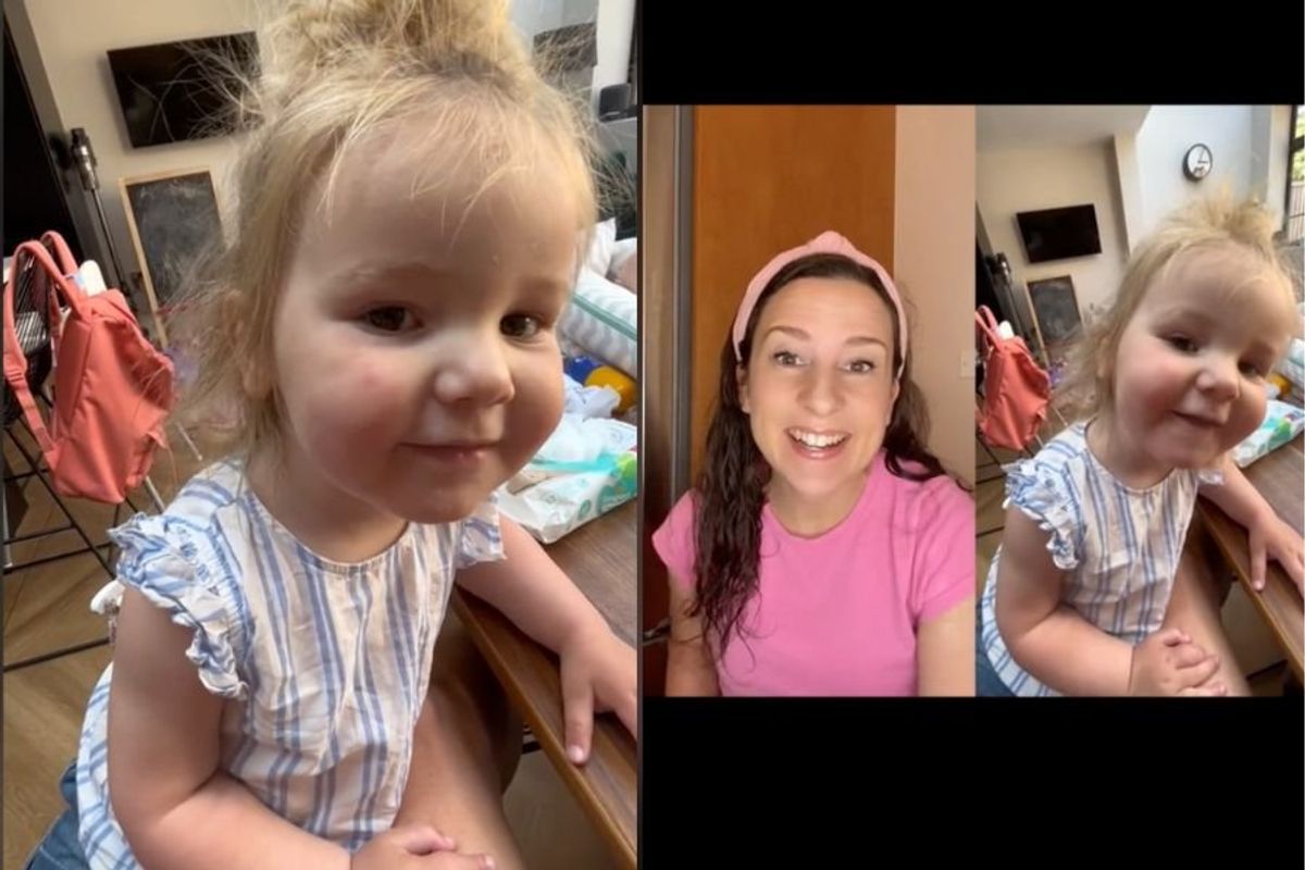 Hi baby girl!' Adorable toddler repeats her mom in the most angelic voice -  Good Morning America