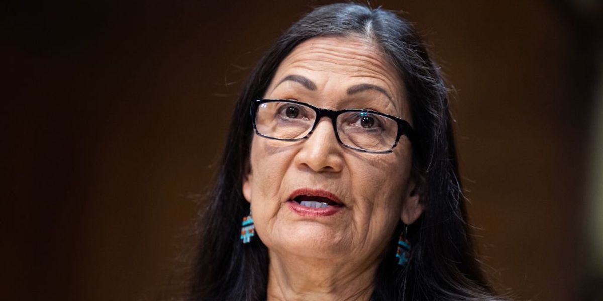NextImg:Native American protesters outraged over oil leasing ban form road blockade that shuts down Biden admin's event