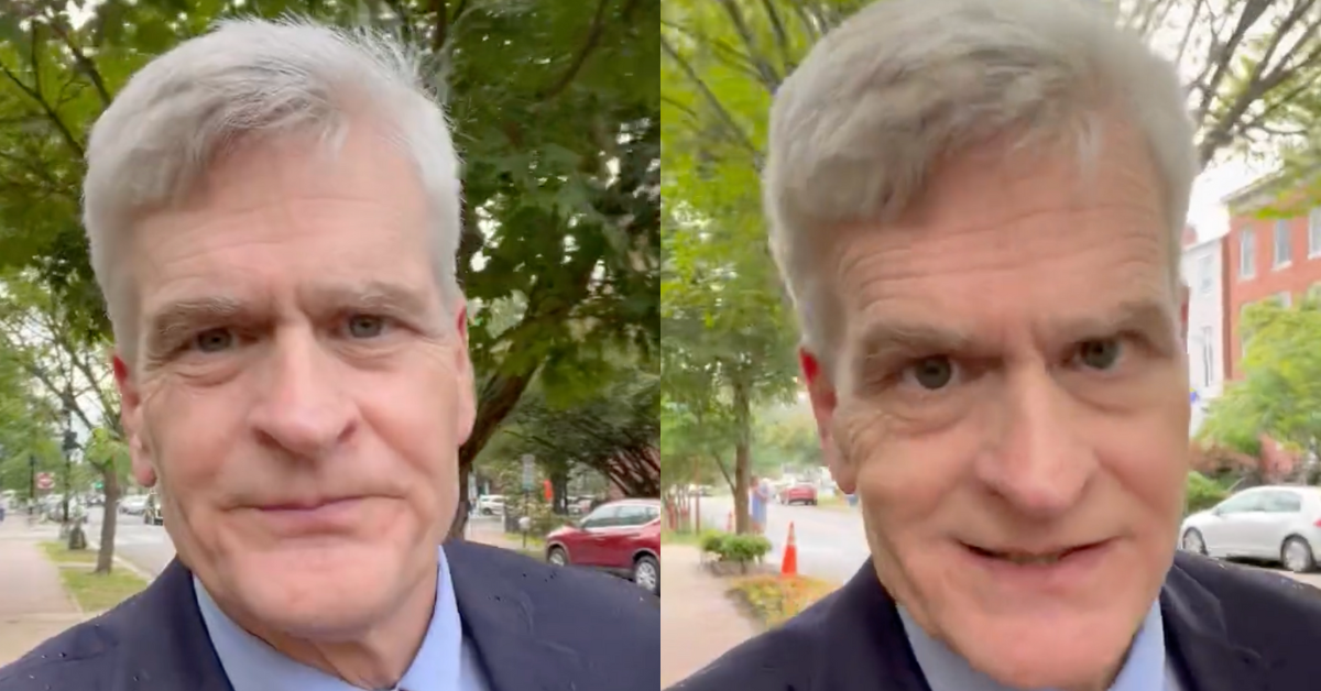 Side-by-side screenshots of Senator Bill Cassidy from his Twitter video