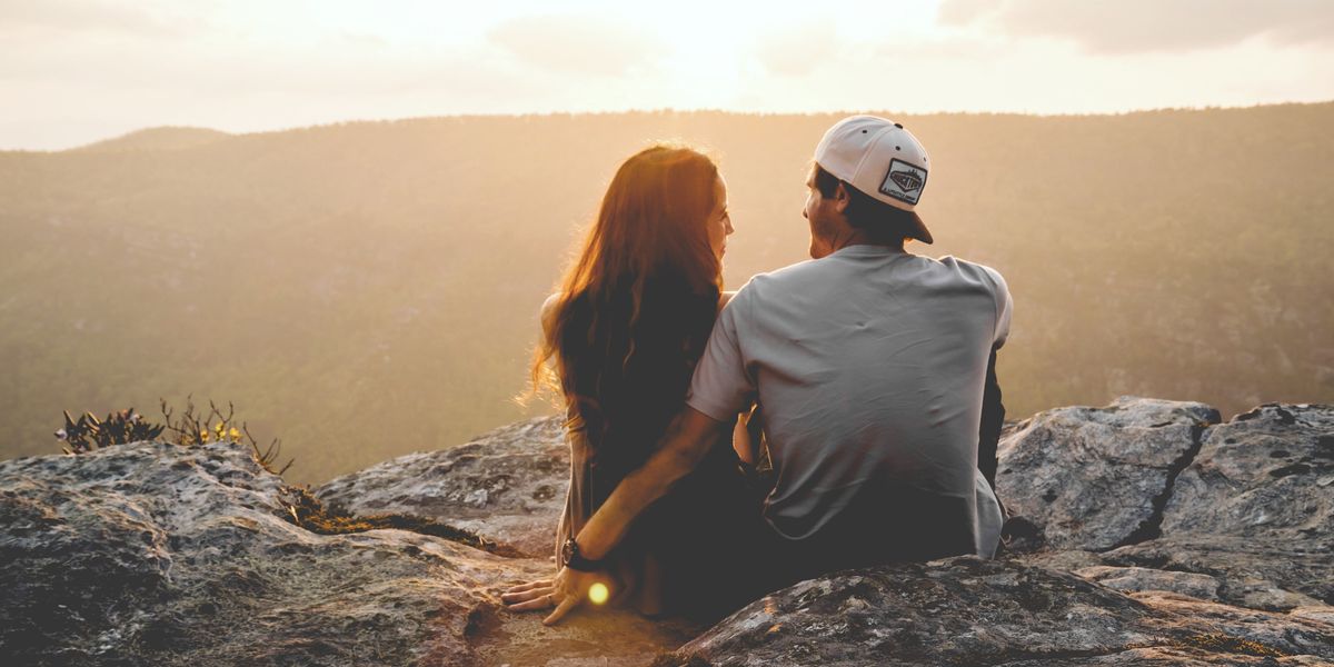 Couple overlooking a breathtaking nature view