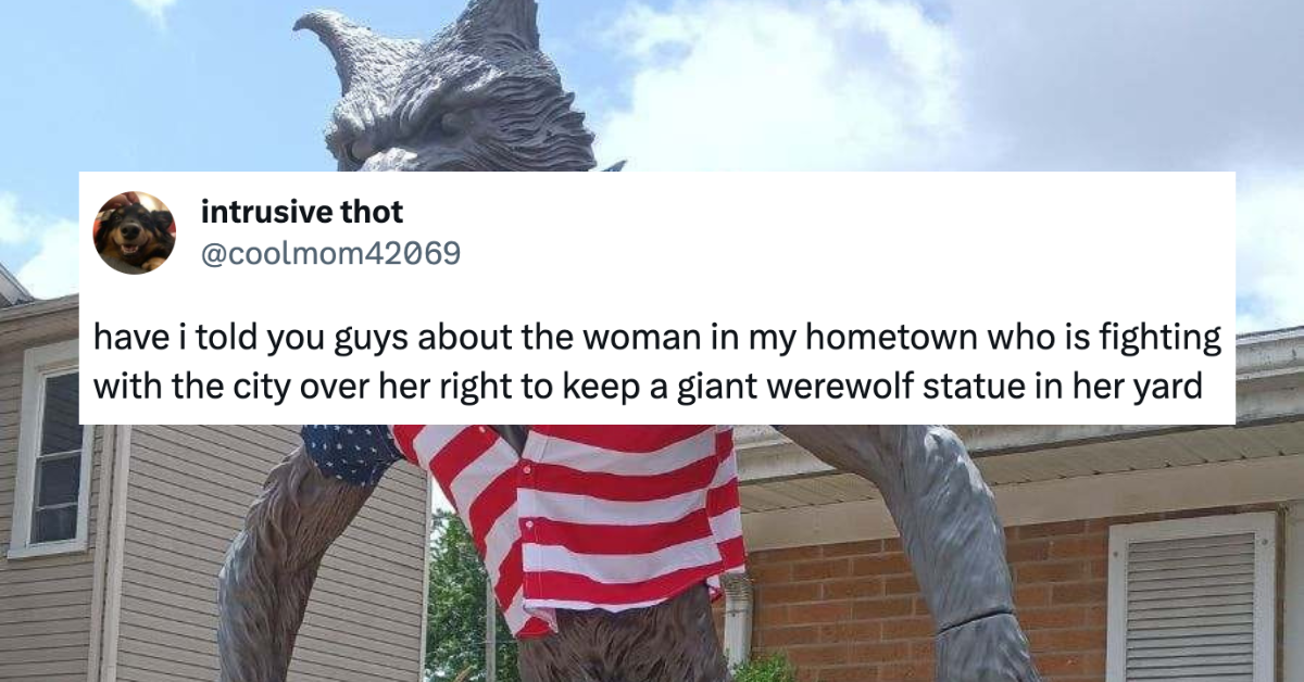 Ohio Woman Fights City To Keep 'Giant Werewolf Statue' In Her Yard—And It's Hilariously Bonkers