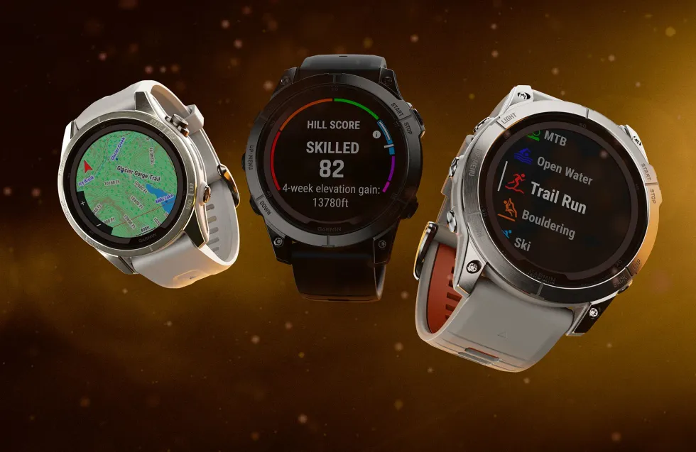 a photo of a group of Garmin Fenix 7S Pro Solar Edition smartwatches
