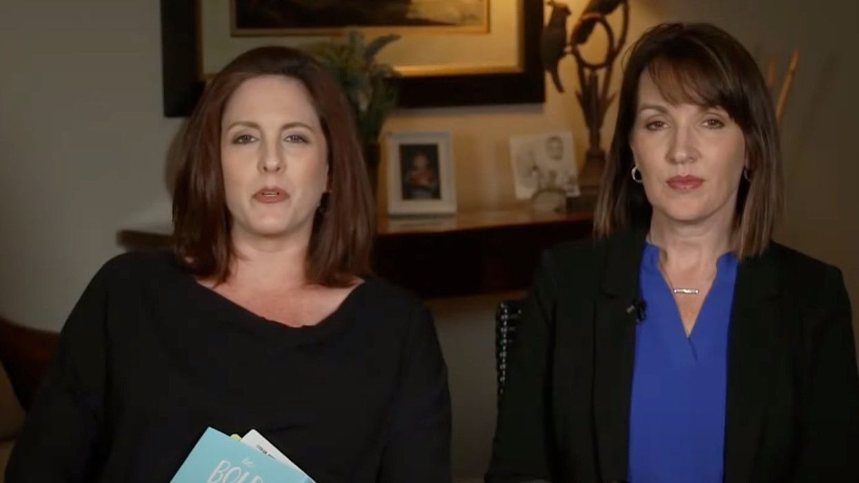 Moms for Liberty founders, Tiffany Justice, left, and Tina Descovich