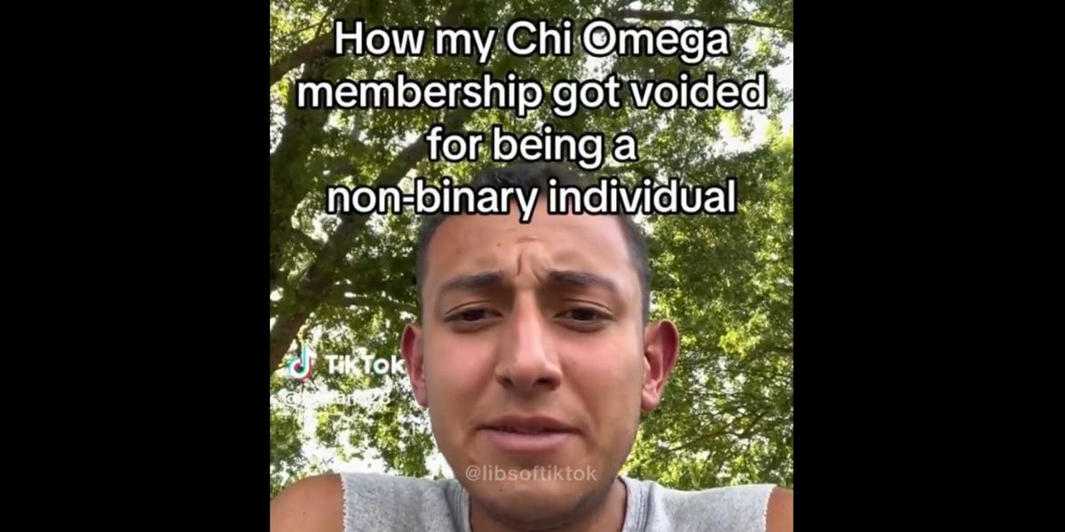 22-year-old man admitted to local sorority chapter on 'non-binary' claim cries foul after the national sisterhood ousts him