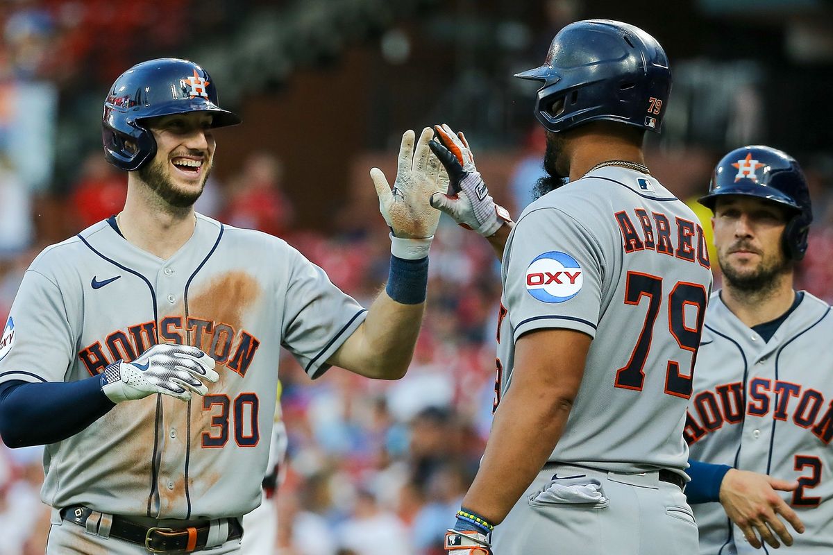 Houston Astros Kyle Tucker, Jose Abreu, Alex Bregman