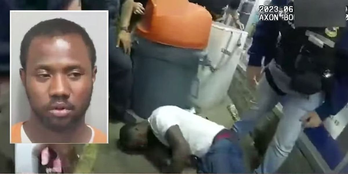 NextImg:Cleveland police formed human shield to rescue murder suspect from angry mob that was giving him a beatdown
