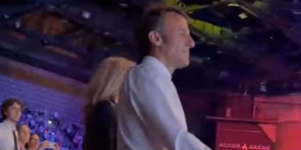 NextImg:Emmanuel Macron caught on video dancing at Elton John concert as fiery riots ravaged France