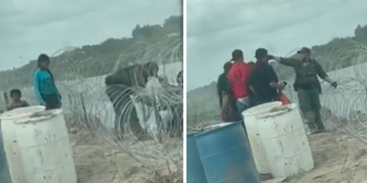 Video: Border Patrol agent cuts razor wire installed by Texas to deter illegal crossings — then allows migrants to enter private property
