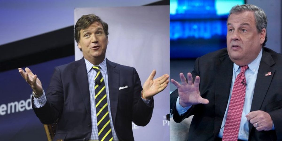 NextImg:'Blustery coward who plays the tough guy': Tucker Carlson and Chris Christie trade barbs