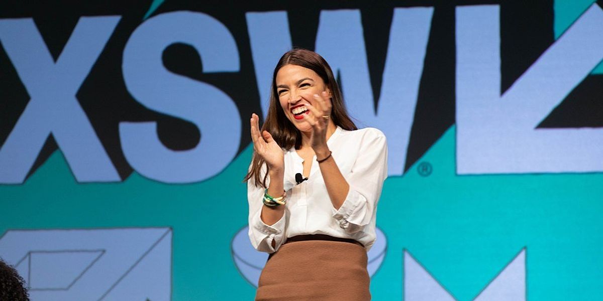 A photograph of New York Rep. Alexandria Ocasio-Cortez at SXSW in 2019